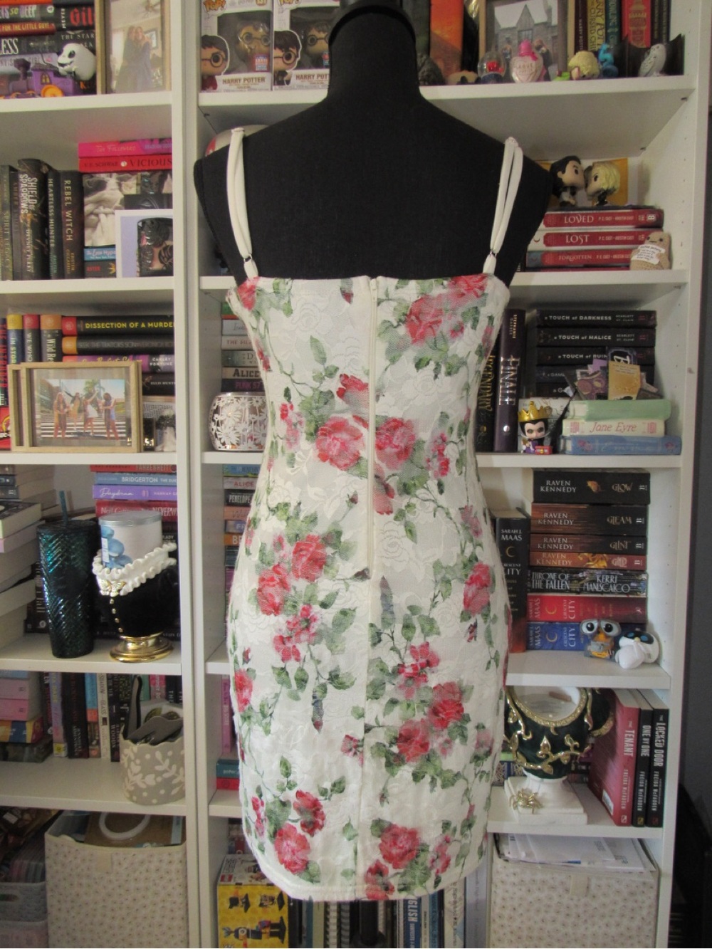 Windsor White Mini Dress with Pink & Green Floral Print - Picture 3 of 6